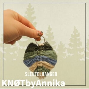 Macrame blad sleutelhanger