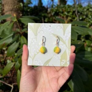 Micro gehaakte citroen oorringen