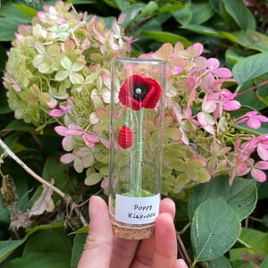 Micro gehaakte Klaproos Bloemenbroches