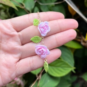 Micro Gehaakte Rozen Armband