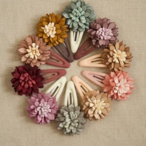 Mini haarspelden met bloemen van kunst leer