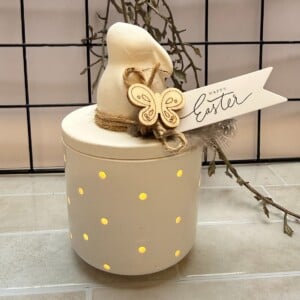 Paaspotje Wit met lichtsnoer