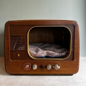 Retro kattenmand / hondenmand Philips TV bruin