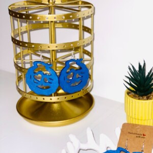 Ronde Oorbellen “Locks” – Houten Statement Oorbellen met Tekst | Lichtgewicht & Handgemaakt