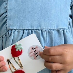 Set haarspelden Aardbei (goud, 4cm)