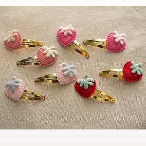 Set haarspelden Aardbei (goud, 4cm)