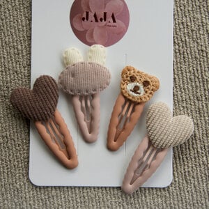 Set haarspelden (hartjes en konijn)