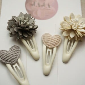 Set haarspelden wit (baby eerste haren)