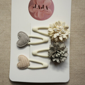 Set haarspelden wit (baby eerste haren)