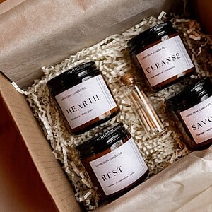 Lumibloom Ritual Collection Gift Set – Handgemaakte geurkaarsen (4 x 90g)