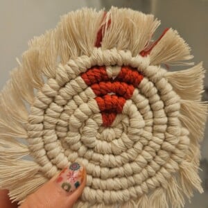 Valentine macrame onderzetter
