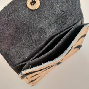 Zebraprint pasjes portemonnee van leer, 2 vakken.