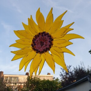 Zonnebloem raamhanger van glas