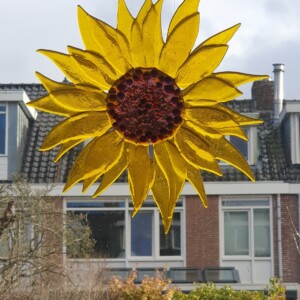 Zonnebloem raamhanger van glas