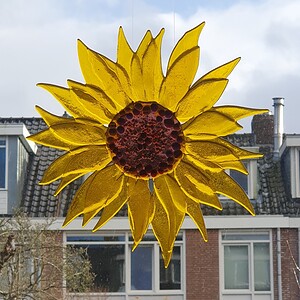 Zonnebloem raamhanger van glas