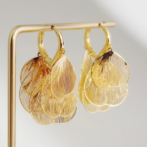 18K Vergulde Bloemblaadjes Oorbellen