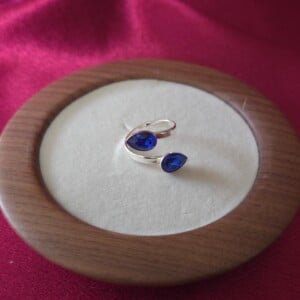 925 zilveren ring ingelegd met Oostenrijks kristal - verstelbaar