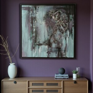 Abstract schilderij - duister groen