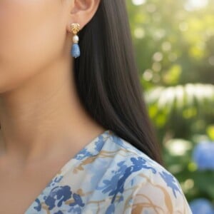 Agaat en parel oorbellen