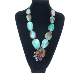 Agaatketting met centrale hangerbroche