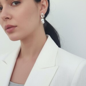 Barokke parel oorbellen