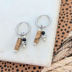 Classic zilveren oorbellen met natuursteen ✨