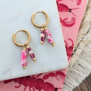 Colourful naturestone oorbellen 2 varianten