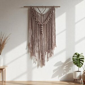 DIY Macramé Wandkleed Pakket – Beige (50 × 75 cm)