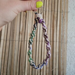 DNA knoop sleutelhanger paars/groen