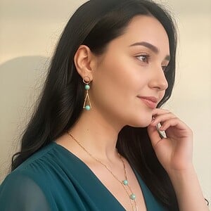 Fijne jade ketting- en oorbellen set - one of a kind