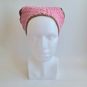 Gehaakte bandana | Lichtroze en lichtbruin