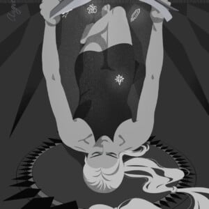 Gotische kunstprint met boekthema, 40 x 50 cm, wanddecoratie