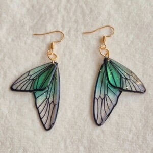 Groene resin oorbellen