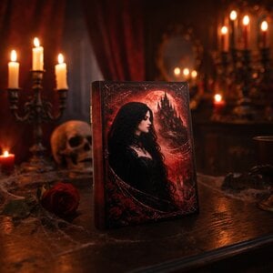 Handgedecoreerd houten kistje in boekvorm ‘Gothic’