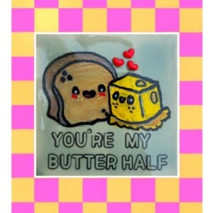 Handgemaakt tegeltje - butter