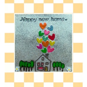 Handgemaakt tegeltje - happy new home