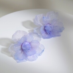 Handgemaakte Lila Bloem Oorbellen – S925 Zilver