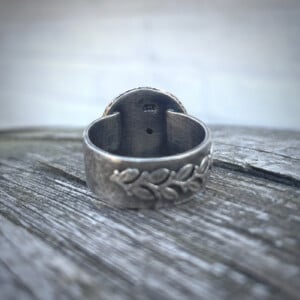Handgemaakte zilveren ring met zwarte onyx – one of a kind statement ring – maat 19,5