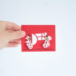 Handgeweven oorbellen in vrolijke kleuren, weef oorbellen, hang sieraad, boho style, inkle weave,bandweven