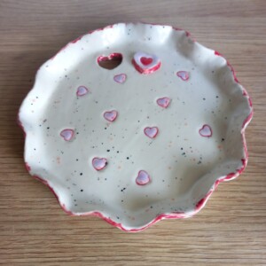 Keramieken schaaltje met hartje of bloem