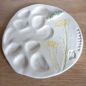 Keramieken schilderspalet Koolzaad rond