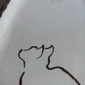 Keramieken schoteltje met kattenafbeelding 6, handmade en handpainted