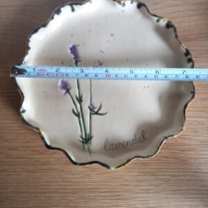 Keramieken serveer/ontbijtbordje lavendel