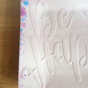 Keramieken serveer/ontbijtbordje met quote