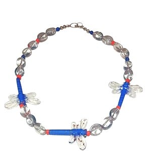 Ketting van glas en lapis lazuli