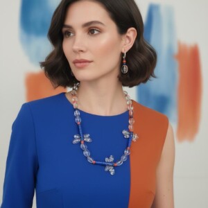 Ketting van glas en lapis lazuli