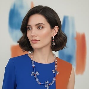 Ketting van glas en lapis lazuli