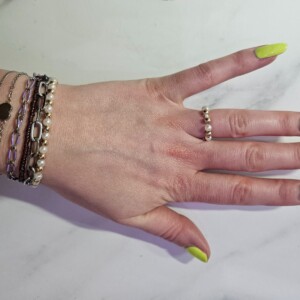 Kralenarmband goud/parel