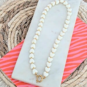 Kralenketting hartjes goud - in 5 verschillende kleuren