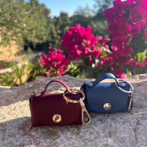 Leren bag charm - sleutelhanger in diverse kleuren